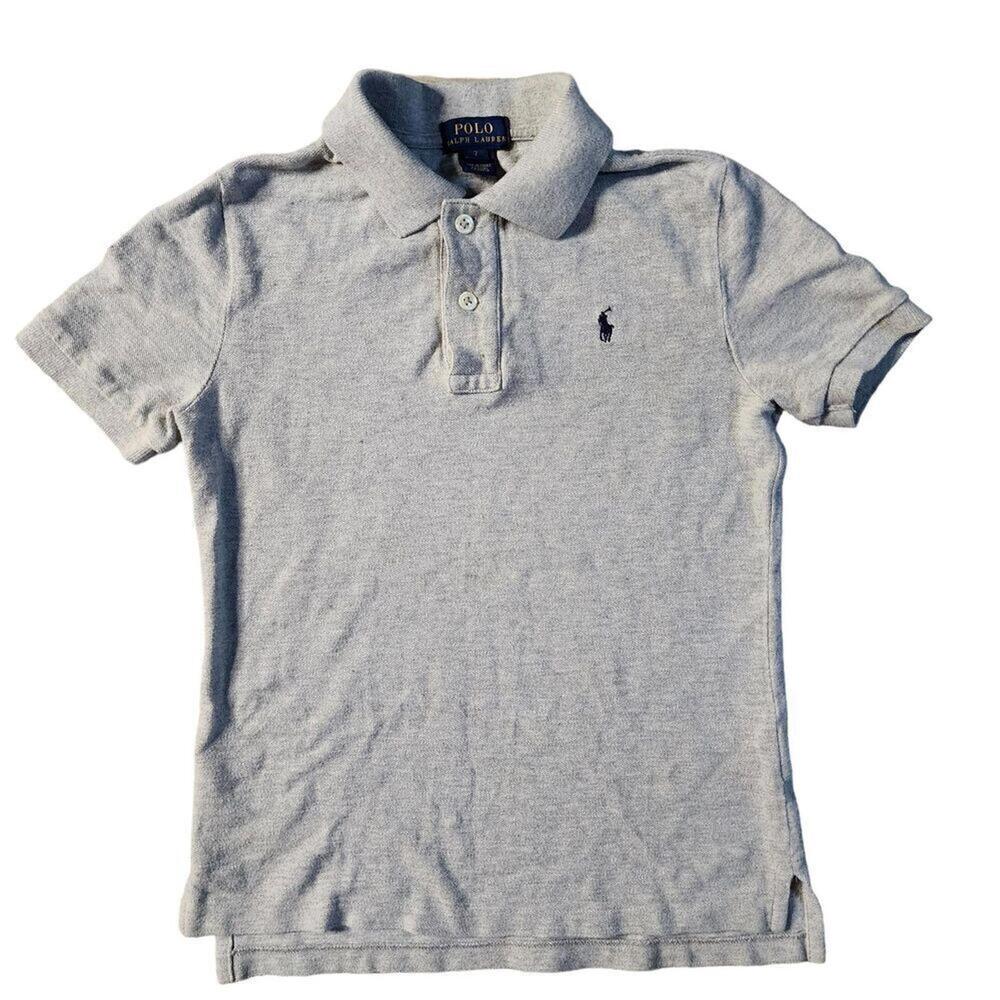 Ralph Lauren Boys Grey Short Sleeve Collared Polo Shirt Size M